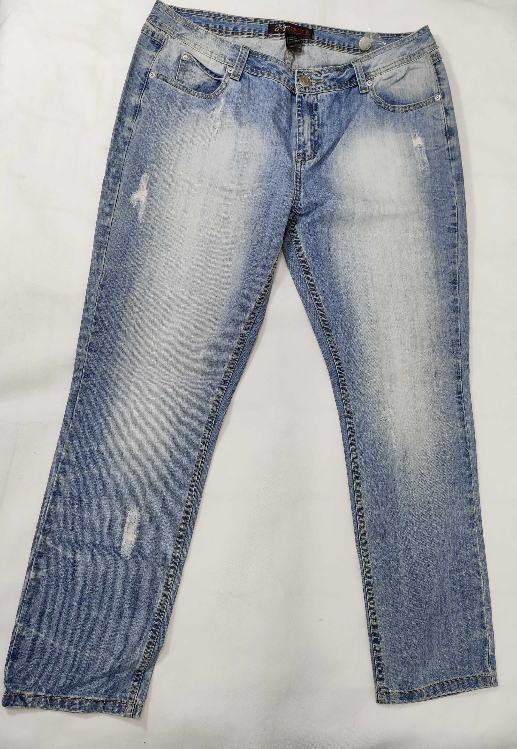 Spodnie damskie jeansowe mom 46 dżinsowe 34/32 przetarte SP0143 ELLOS