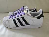 Buty adidas superstar 38 i 2/3 białe z czarnymi paskami