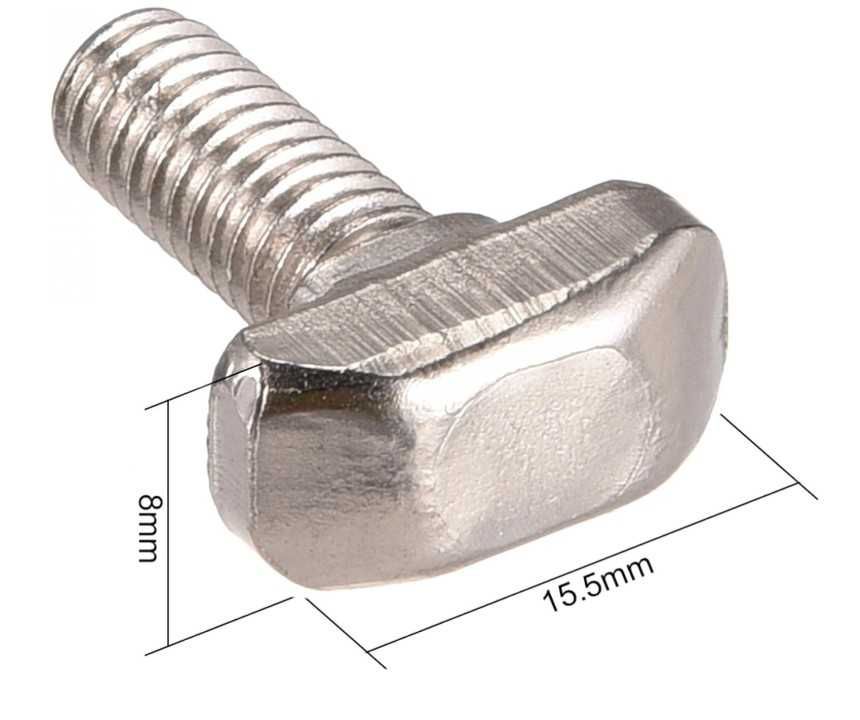 Śruba teowa M6x16mm 10 sztuk Sourcing map