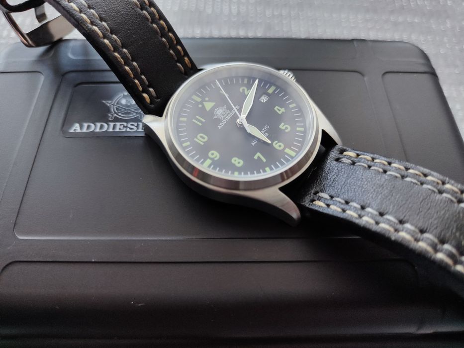 Zegarek pilot Addiesdive automatyczny - Seiko NH35A, komplet, aviator
