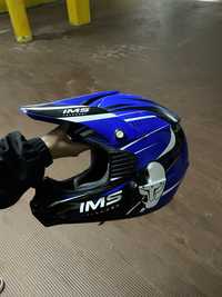 Capacete azul de cross tamanho M