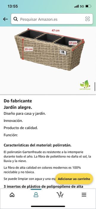 Floreira / vaso / canteiro de varada ou parede novo