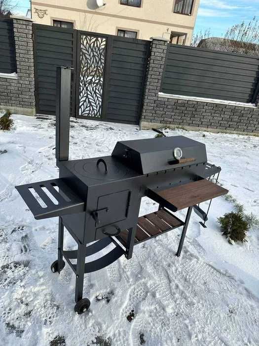 Мангал-гриль 3 в 1 з пічкою! Мангал для шашлику та казана! Мангал 4 мм