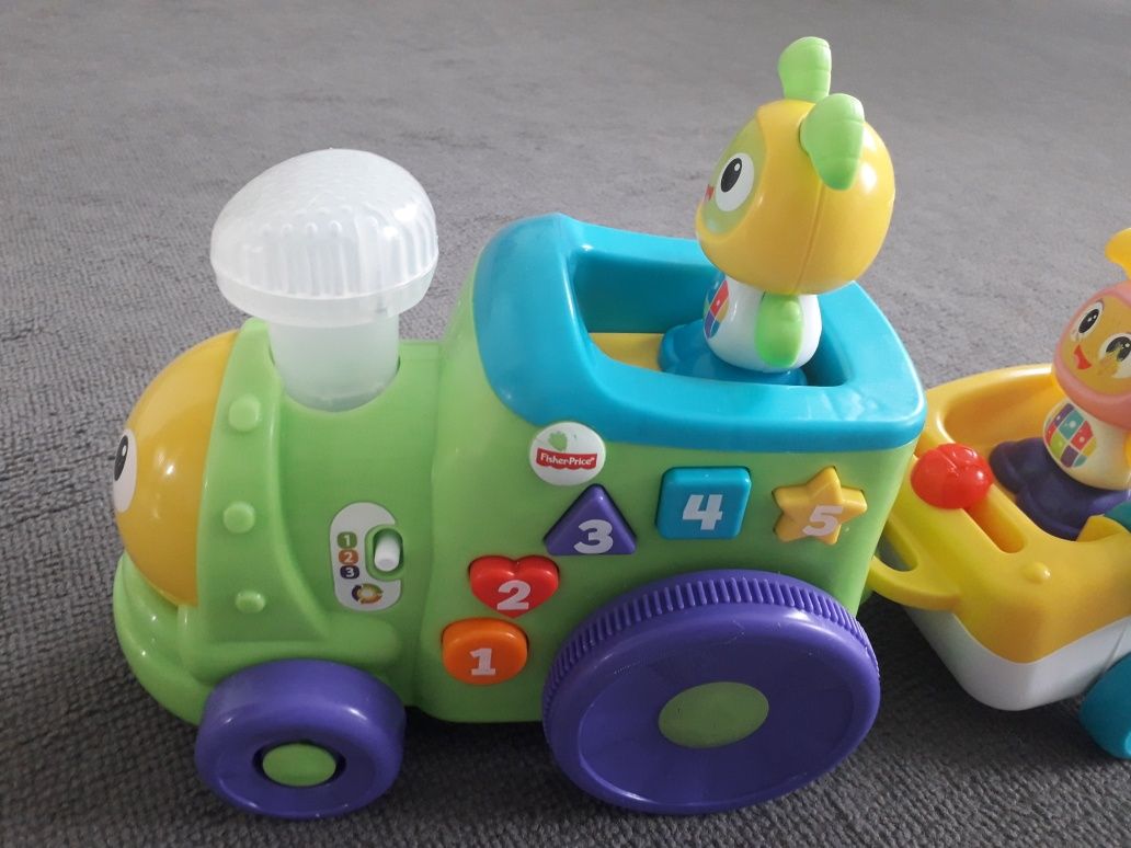 Pociąg ciuchcia Bebo Fisher Price J. Polski