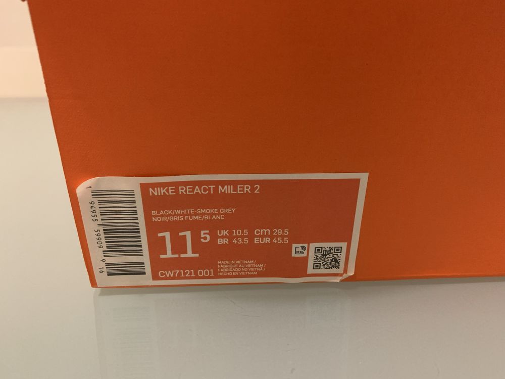 Tenis Nike React Miler 2 novo a estrear