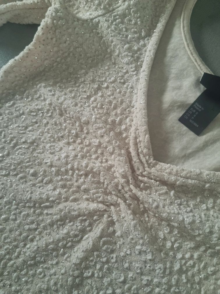 Sukienka ecru H&M S