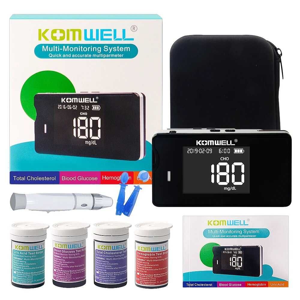 Kit medidor de colesterol, glicose, hemoglobina e ácido urico