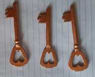 Conjunto de 3 chaves vintage cor cobre