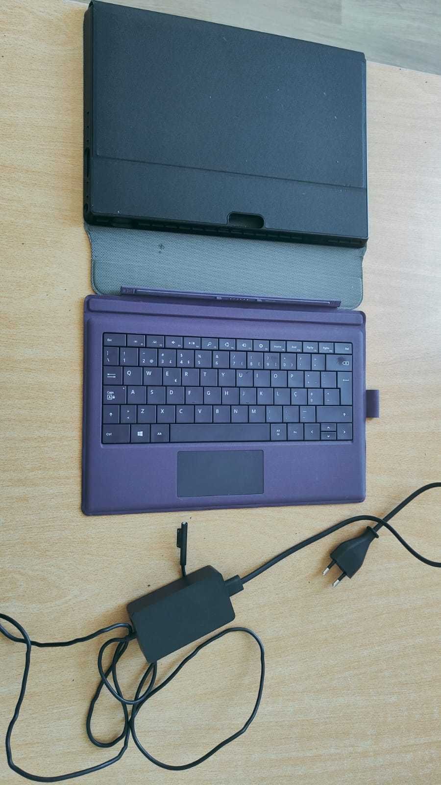 Surface Pro 3 - teclado/capa PT, cabo alimentação e capa dura (viagem)