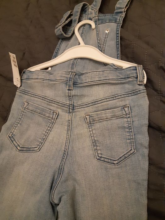 Spodnie ogrodniczki jeans rozciagliwy h&m r.104