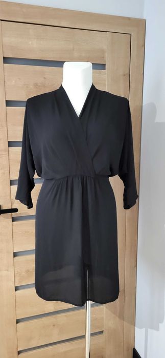 Czarna szyfonowa sukienka R.46/48