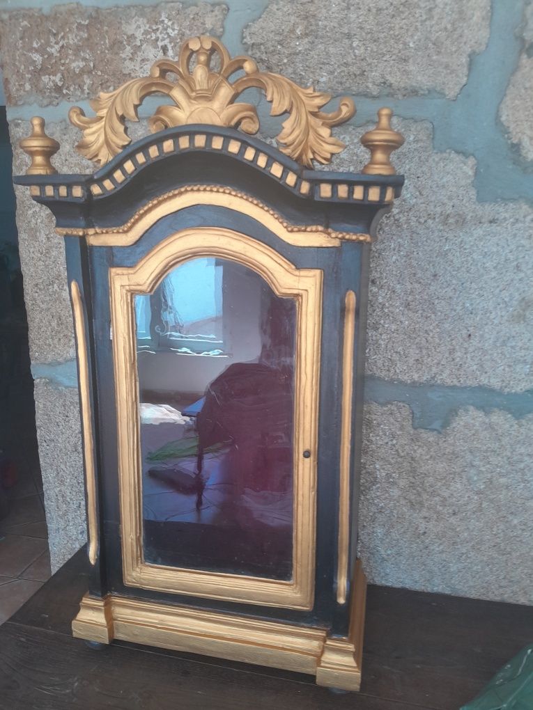 Antigo Oratório Madeira para Imagens Santos Talha Dourada Arte Sacra