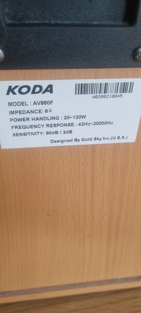 Kolumny, głośniki + subwoofer - kino domowe Koda Goky AV-860 5.1