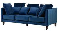 Sofa 3-osobowa welurowa niebieska zielona Fenstad Beliani / 2 sofy
