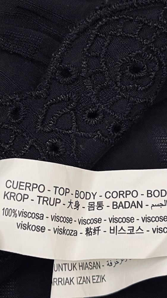 ZARA літня блуза чорна віскозна легка з прошви летняя блузка прошва S