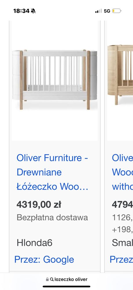 Oliver furniture komoda łóżeczko materac