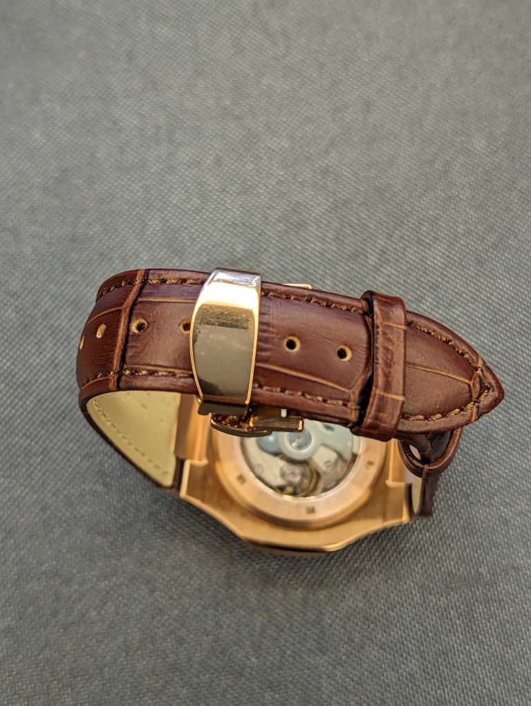 Seiko mod Nautiko open heart skórzany pasek