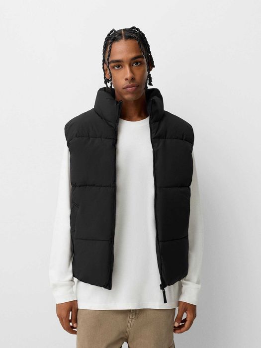 Жилет Bershka Puffer Gilet (S / M) чорний чоловічий дутий на осінь