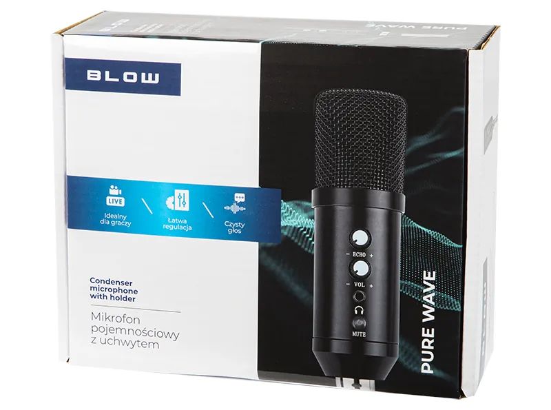 Mikrofon studyjny z tripodem BLOW 33-051# do streamingu dla youtubera