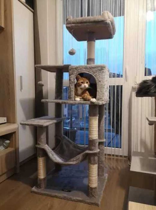 Drapak dla kota NOWY wysoki XXL 143cm stabilny wieża domek legowisko