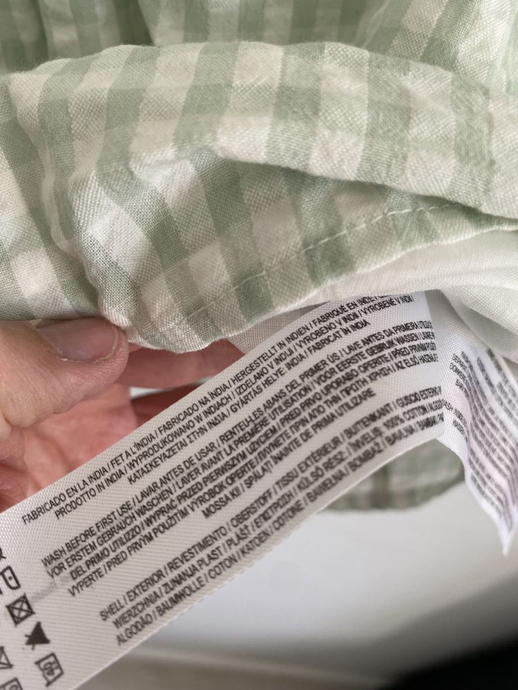 Sukienka Primark 110 pistacjowa kratka letnia falbanki
