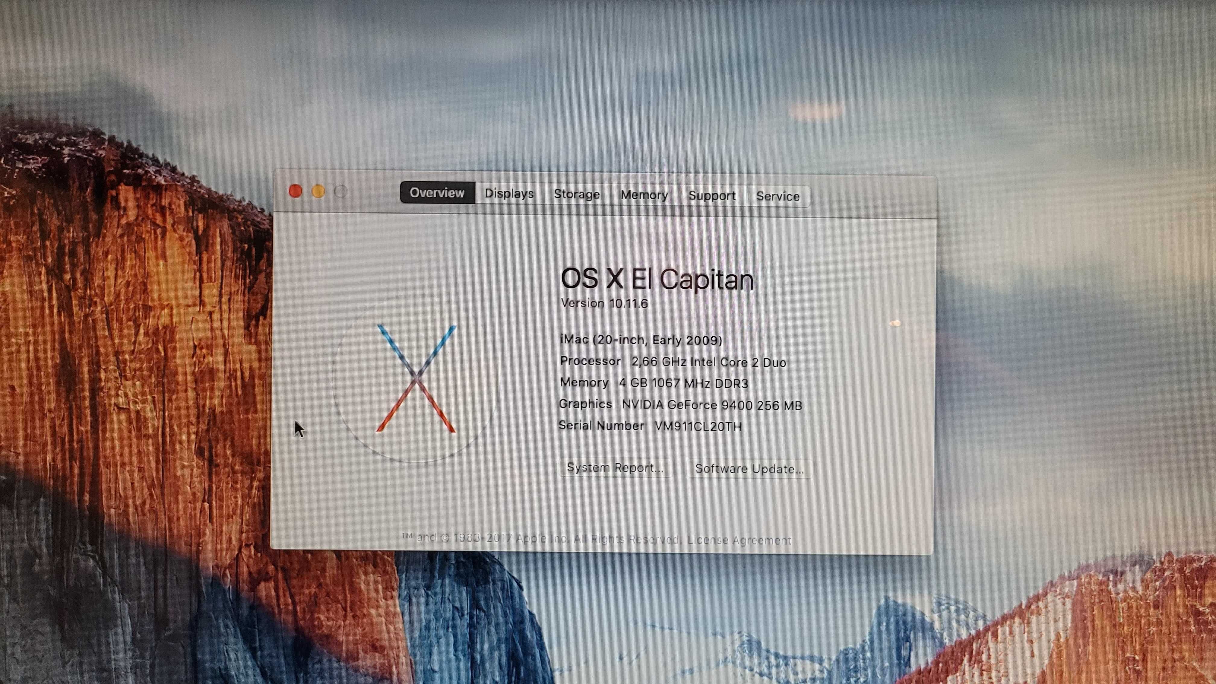 iMac 2009, procesor Intel Core 2 Duo 2,66 GHz, RAM 4GB