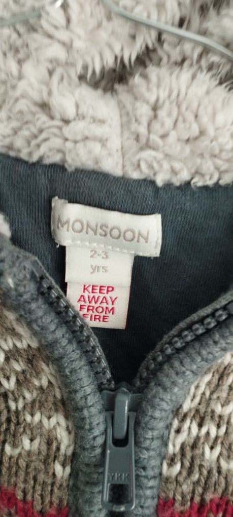 Monsoon sweter ocieplany 2-3lata