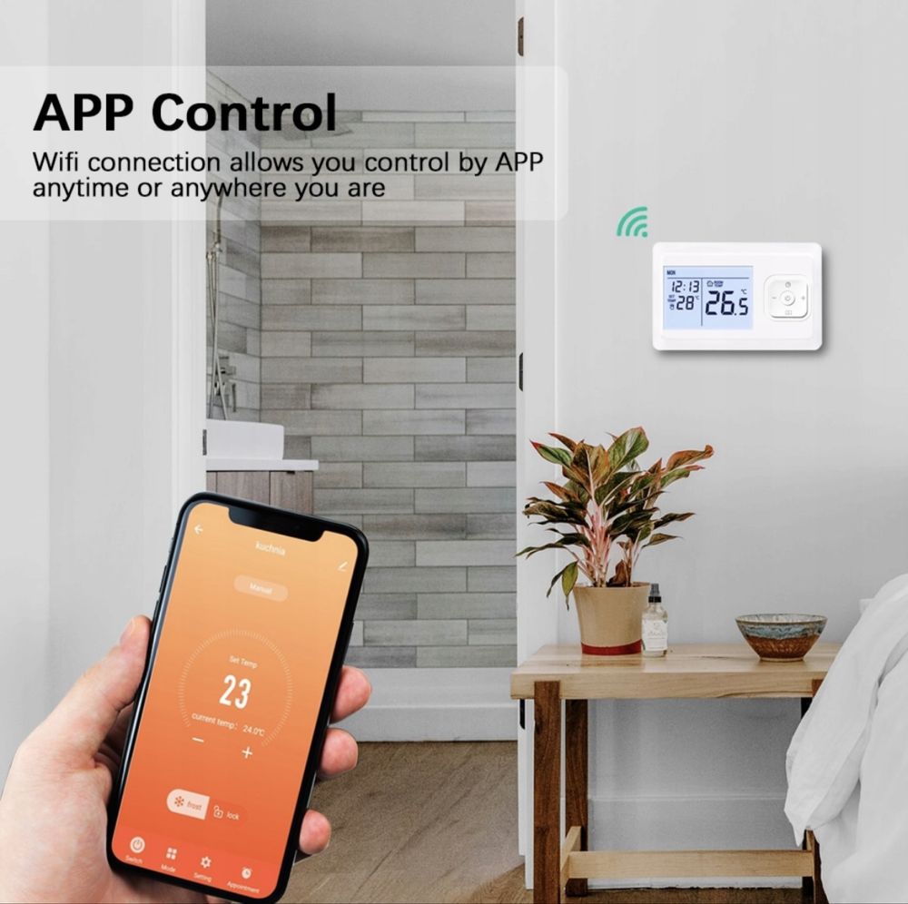 Termostat bezprzewodowy dla kotła gazowego WIFI RF