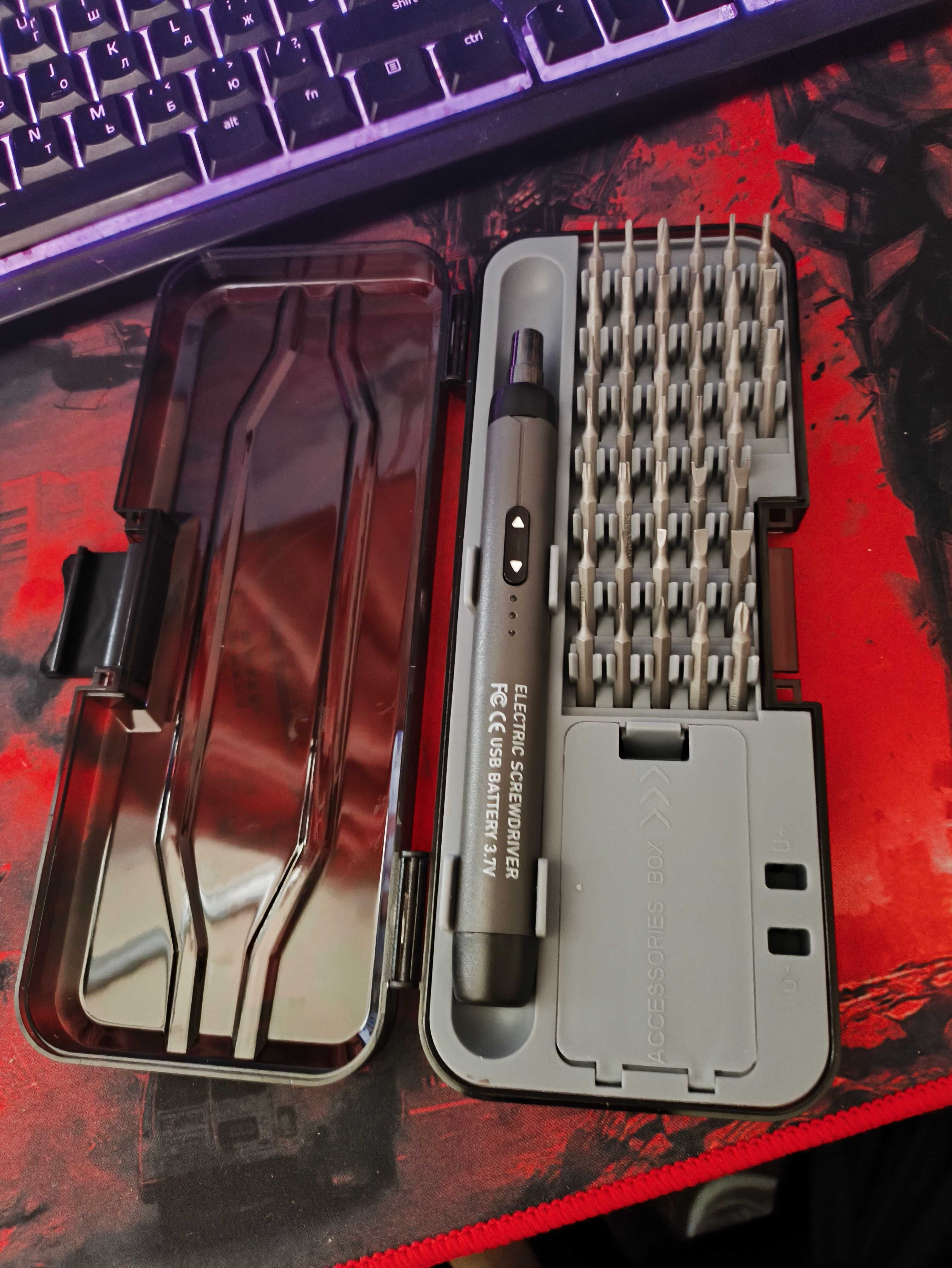 Аккумуляторная отвертка Skrewdriver,38 бит,USB-Type-C,электроотвертка