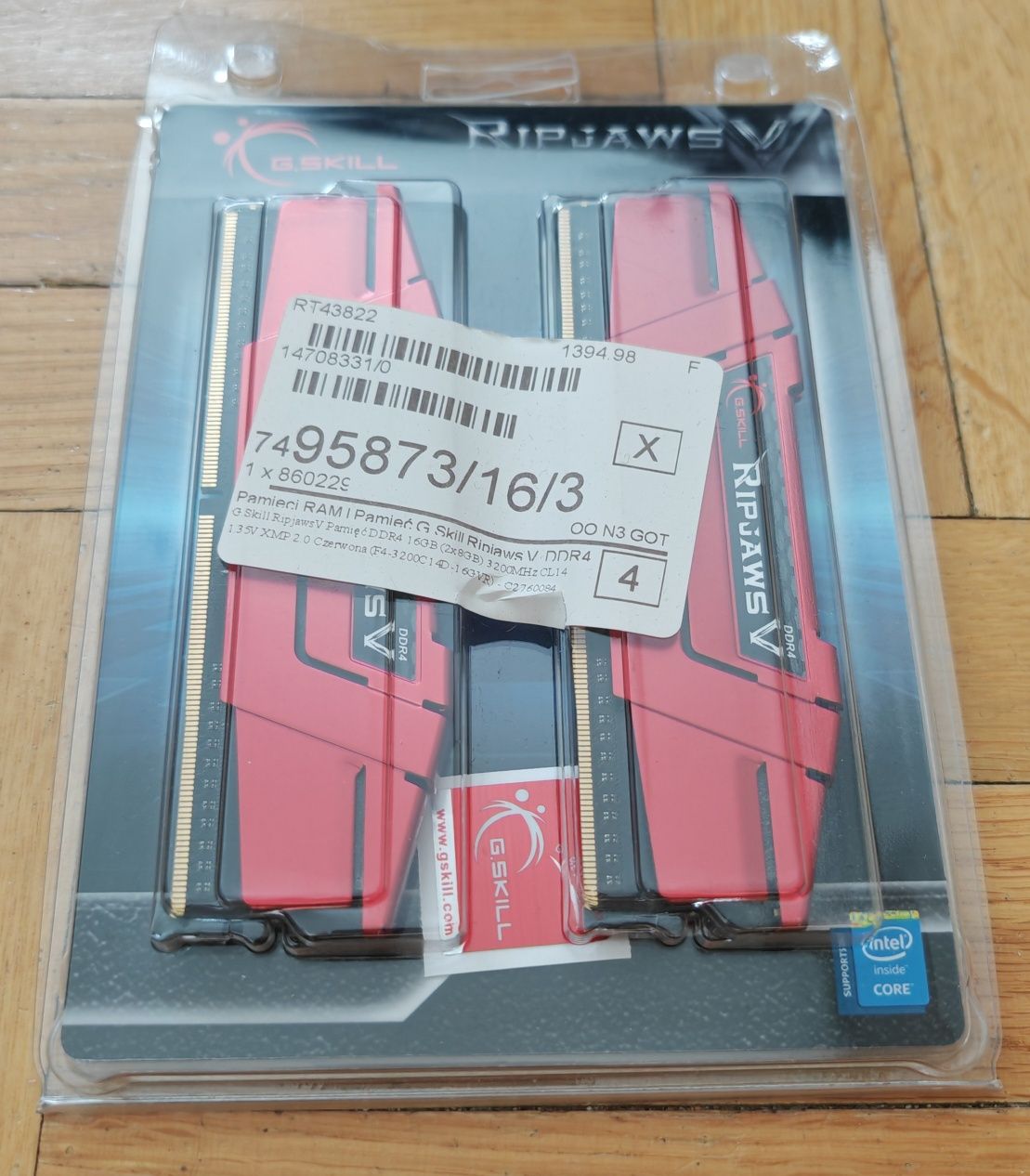 Pamięć 16GB (2x8) DDR4 CL14 G.Skill Ripjaws V  3200MHz Rar !!