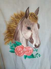 Koszula ręcznie malowana koń