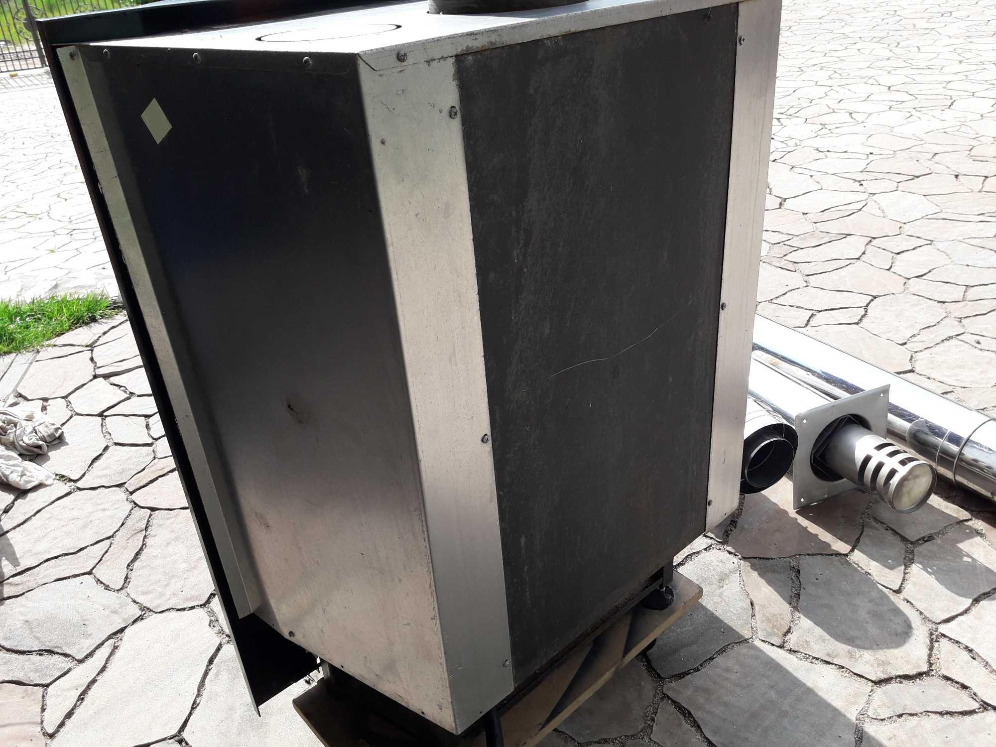 Duży Markowy piec gazowy 8,5KW kominek FABER komplet rur koncentryczne