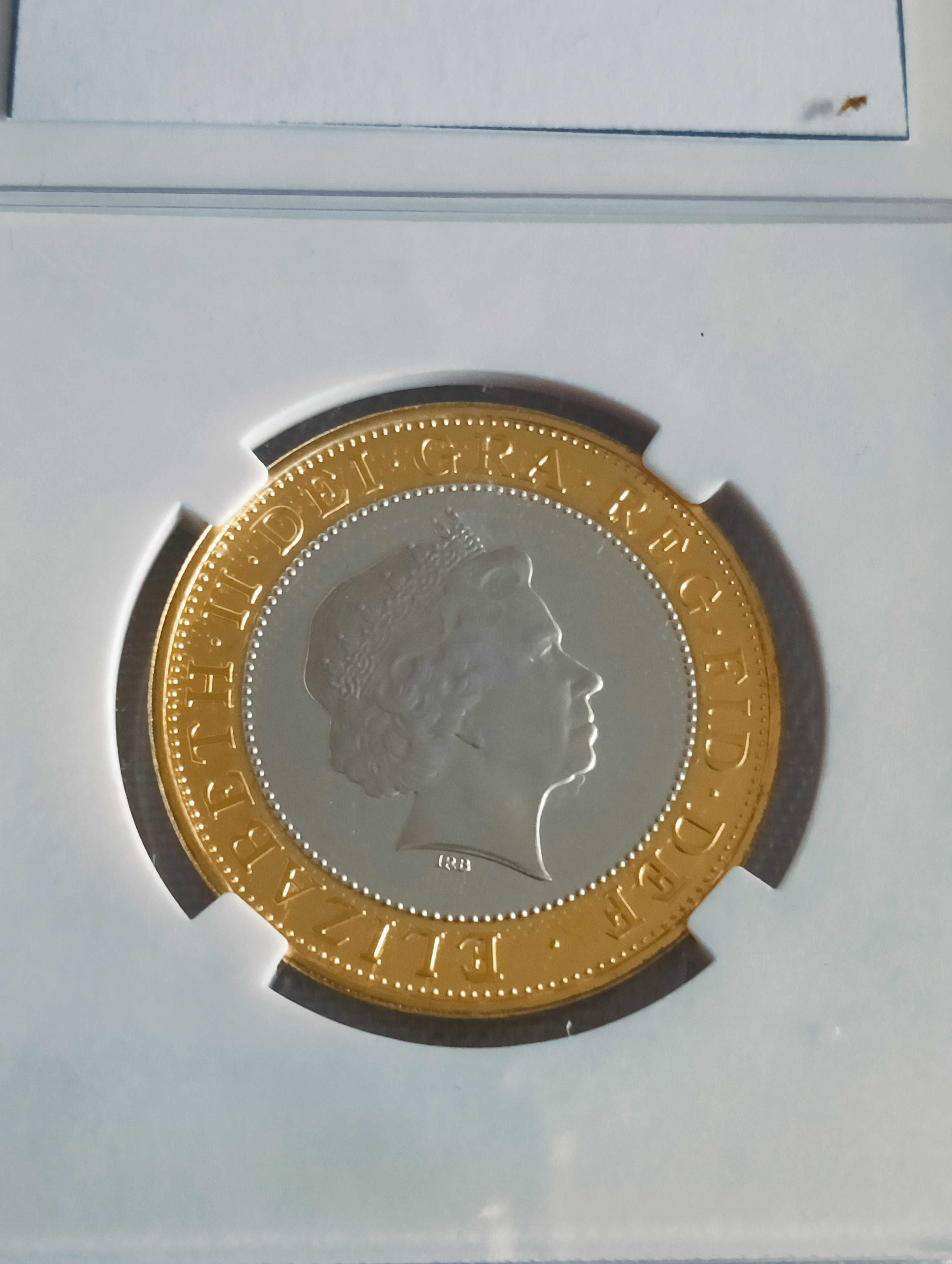 2 funty 2001 silver proof Marconi
