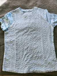 Śliczna błękitna koronkowa bluzeczka Shein L