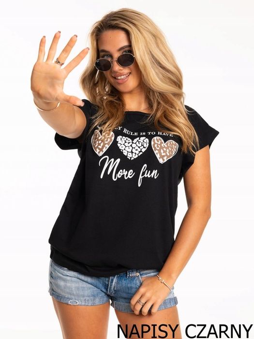 Urocza Wygodna Modna Bluzka T-shirt Dużo Kolorów Rozmiarów