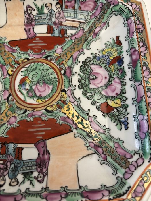 Taça antiga porcelana chinesa Mandarim