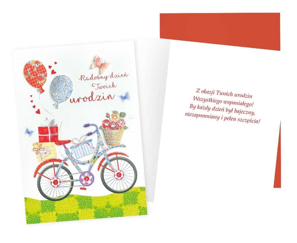Kartka Na Urodziny Karnet Rower Życzenia Urodzinowe Damskie
