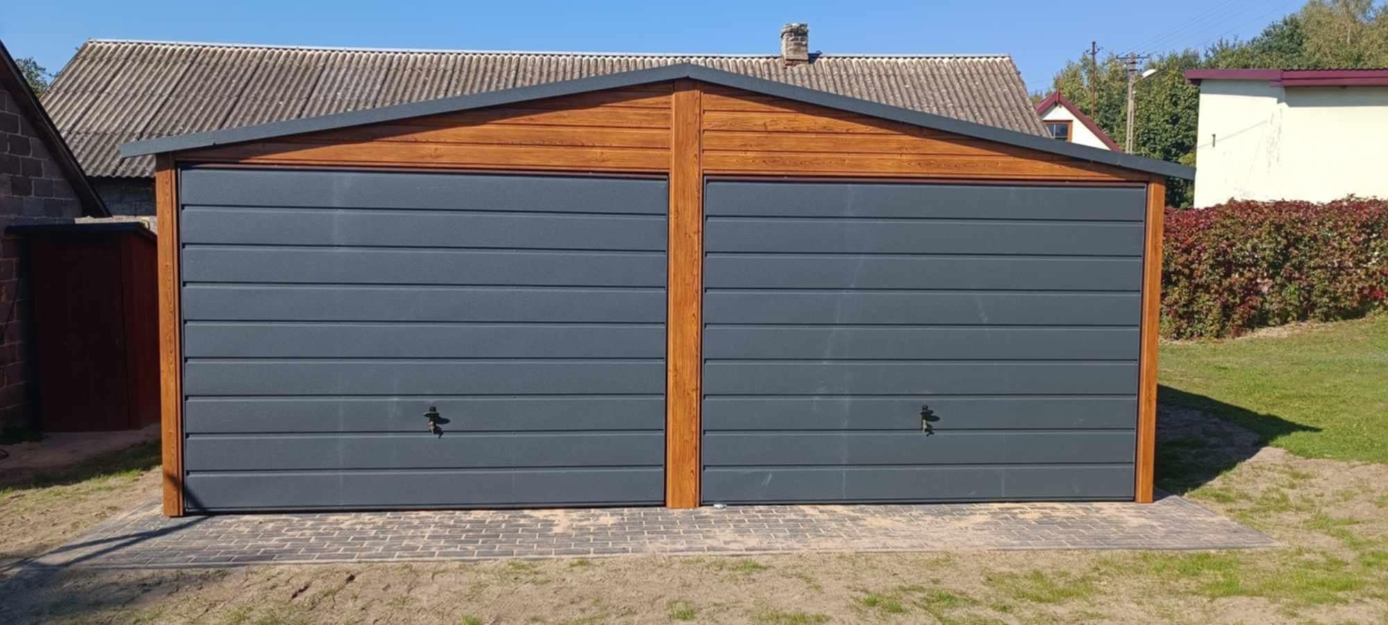 Garaze blaszaki garaz 6x6 Drewnopodobny