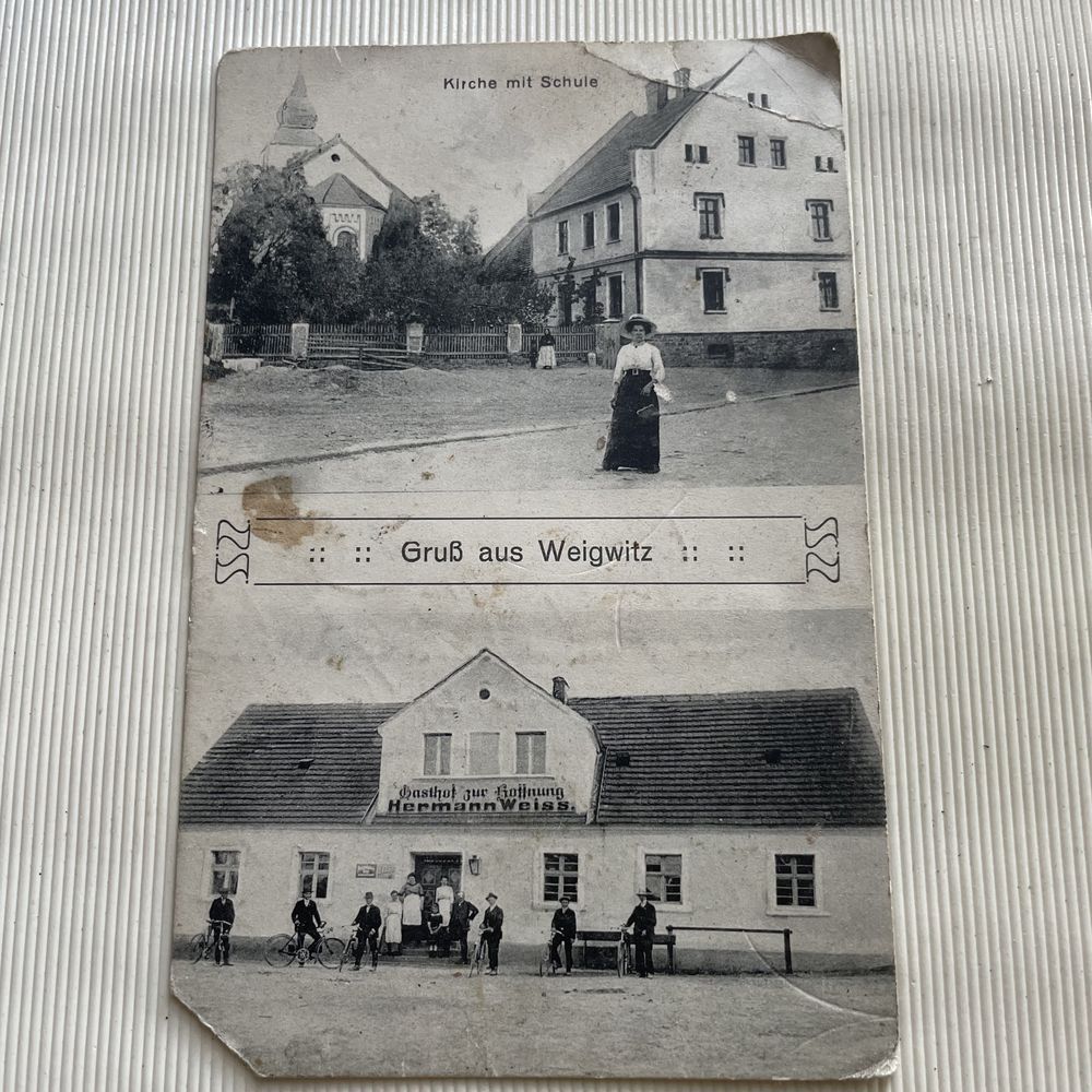 Stary wieszak Wansen wiązów pocztówka witowice weigwitz strzelin