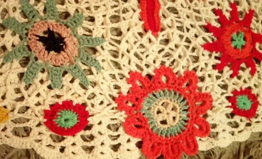 Super Top - kamizelka w kwiaty dzianina szydełko  "L" z METKĄ