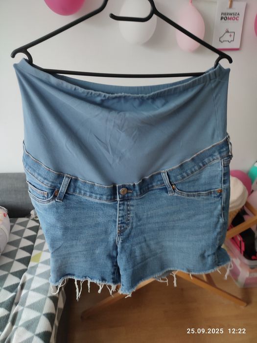 Krótkie spodenki ciążowe jeansowe H&M Mama L