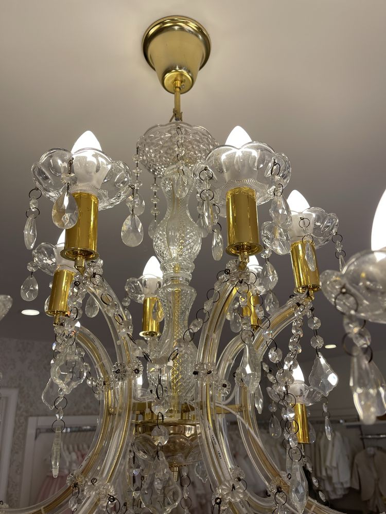 Candeeiro de Teto, lustre clássico com cristais – 12 Lâmpadas