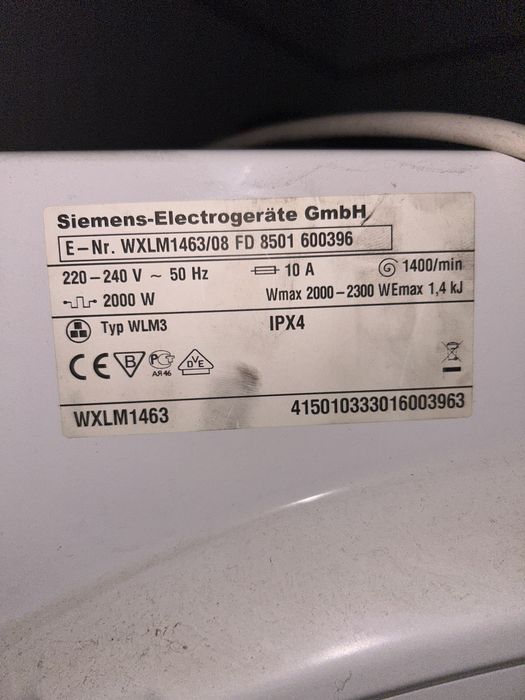 Разборка, Запчасти для стиральной машины Siemens SIWAMAT XLM 1463