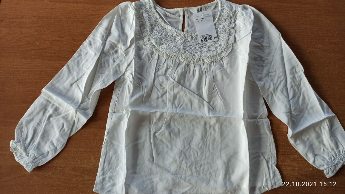 Белая нарядная блуза кофточка 122