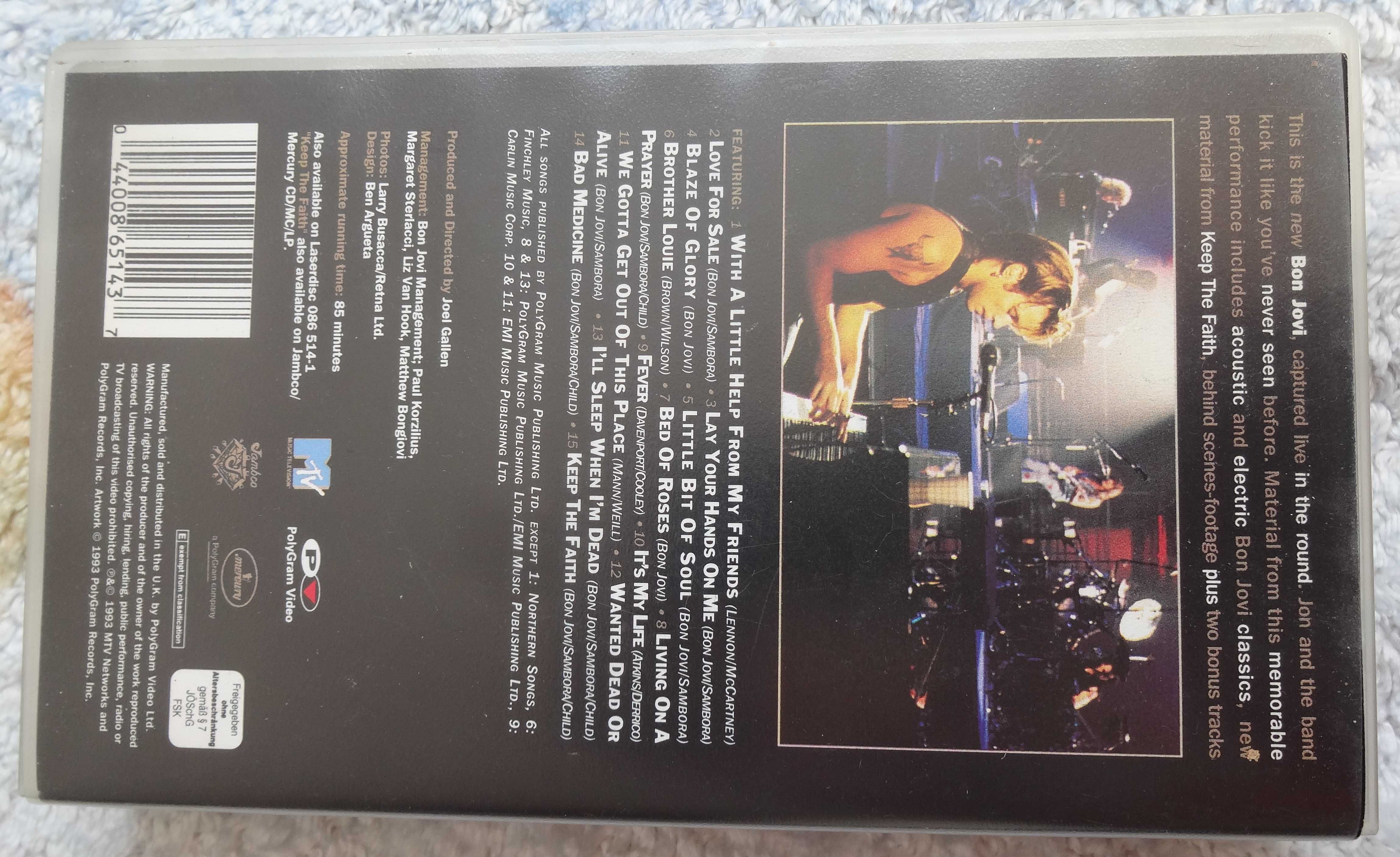 Bon Jovi "Keep the faith" - VHS Hi-Fi stereo z Wlk. Brt.(MTV PolyGram)