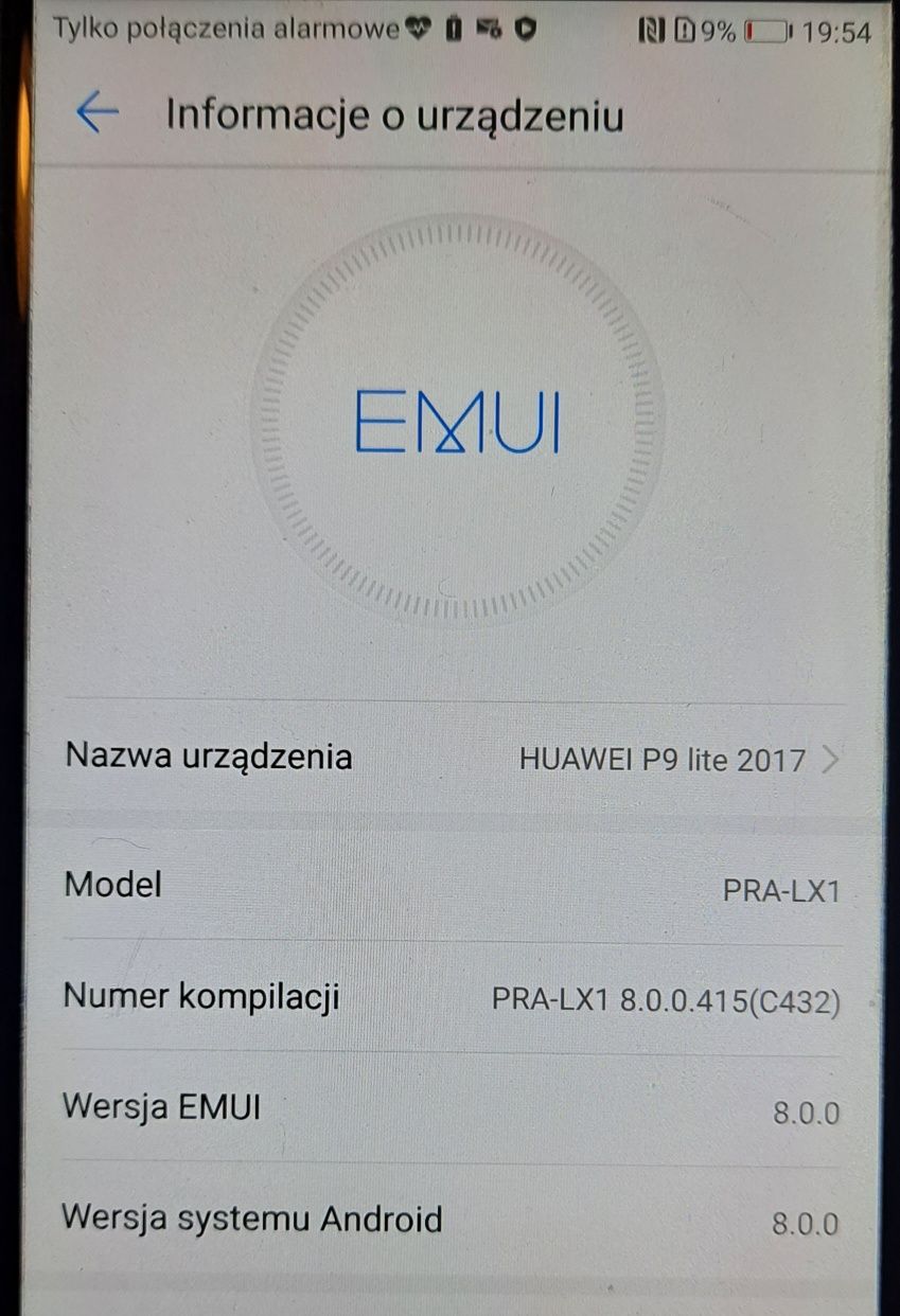 Huawei p9 lite 2017, czarny, stan idealny