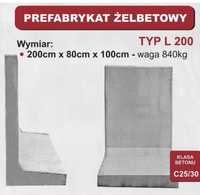 Mur oporowy, ściana oporowa. Typ: „L” 200cm