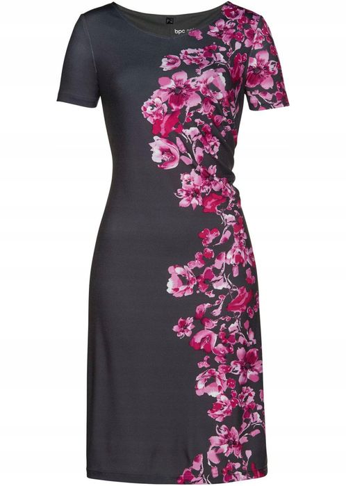 B.P.C szara sukienka w kwiaty 36/38.