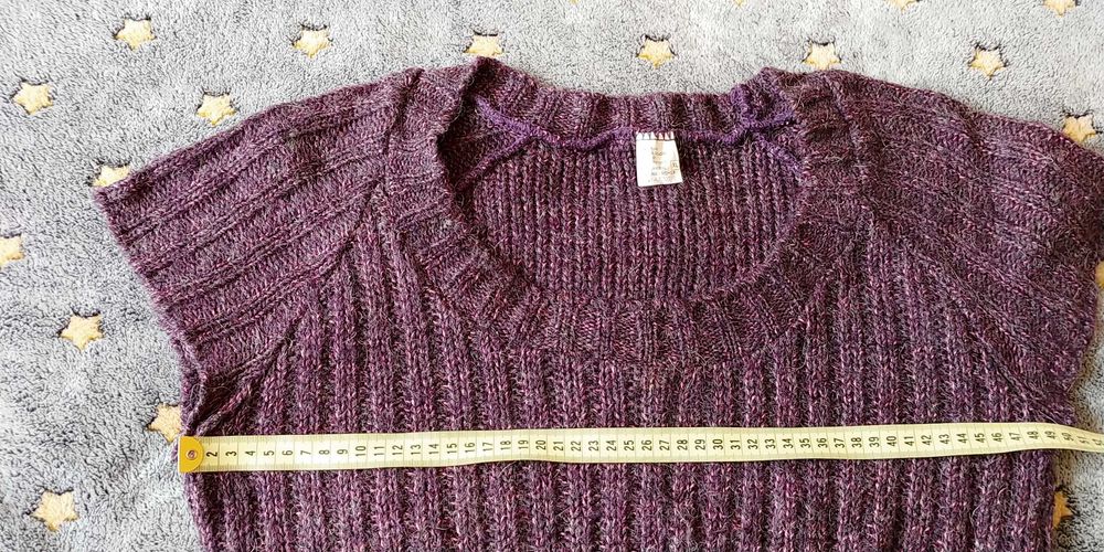 Ciepła bluzka sweter krótki rękaw XL