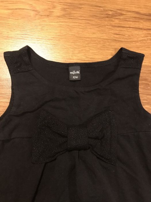 Wójcik sukienka r 104 czarna kokardka